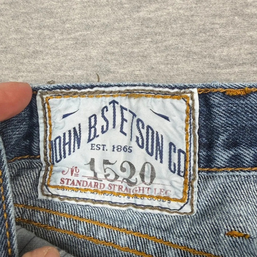 Stetson 1520 Standard Straight Leg Mens Blue Denim Jeans 36x32 (Fits 34x30)